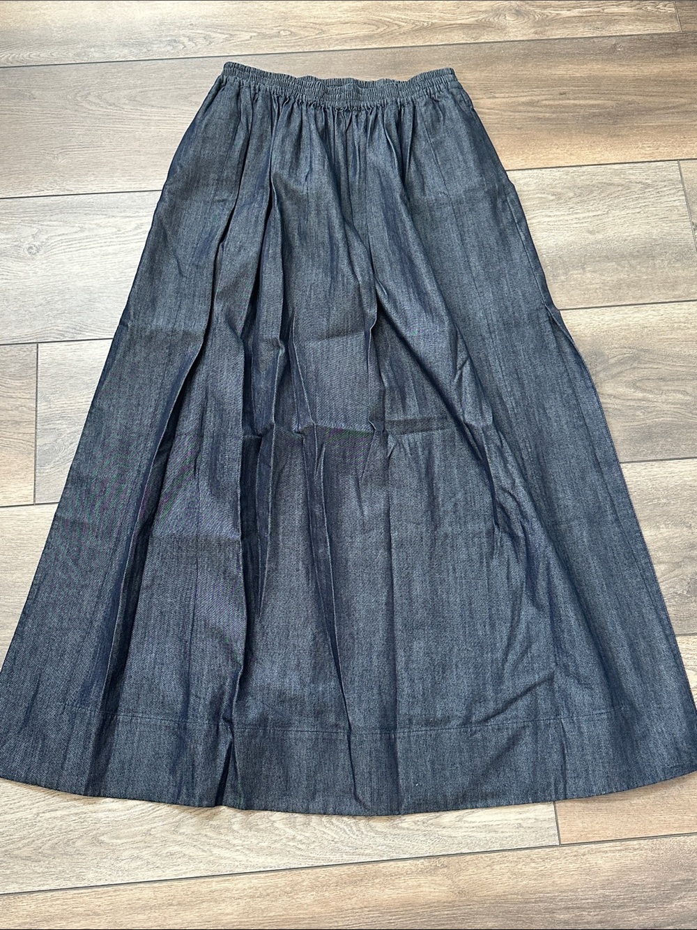 COS Dark Denim Colored Maxi Skirt with Elastic Waistband and Side Slits EU 40